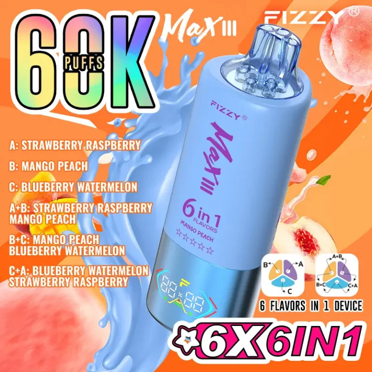 FIZZY MAX III 6en1 60000 Puffs | 6 sabores