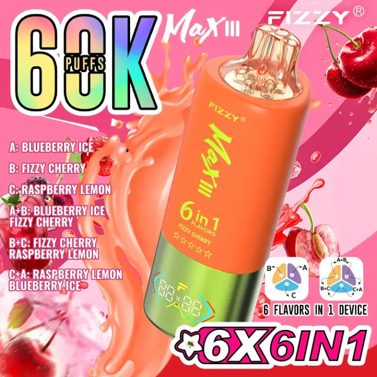 FIZZY MAX III 6en1 60000 Puffs | 6 sabores