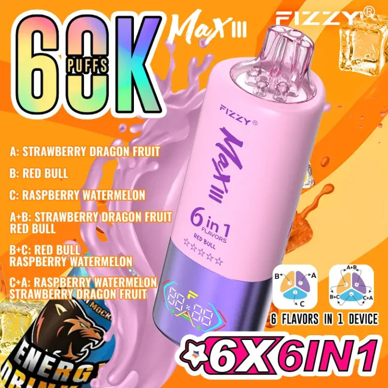 Fizzy Max III 6en1 60000 Puffs Vape Desechable