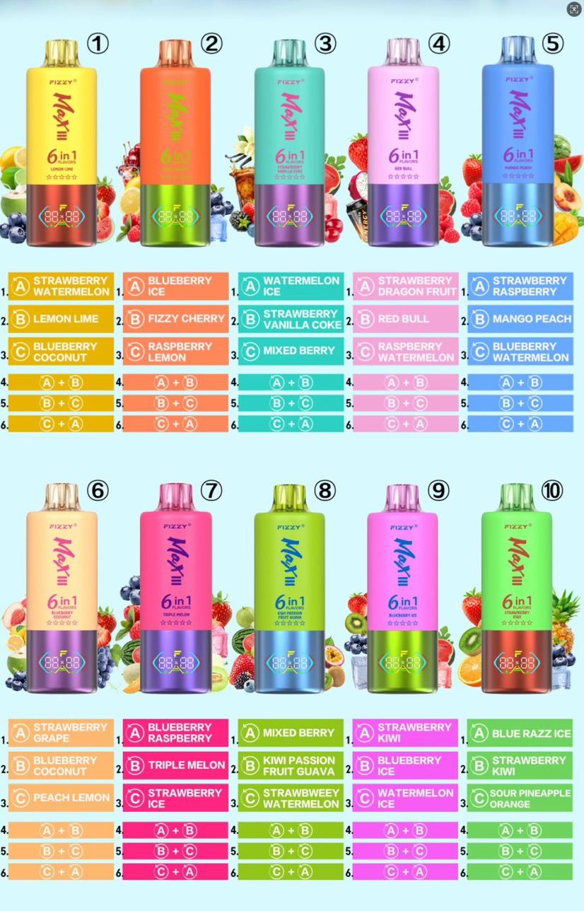 Fizzy Max III 6en1 60000 Puffs Vape Desechable