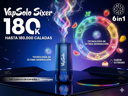 Vapsolo Sixer 180K: el vape 6 en 1 más avanzado de Vapsolo