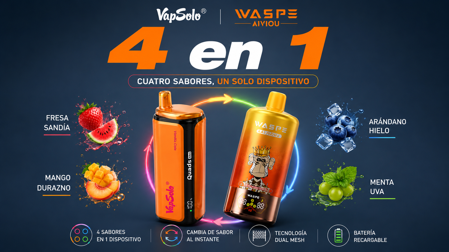 4 sabores en 1