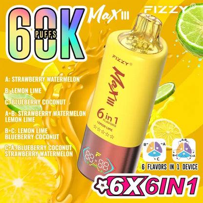Fizzy Max III 6en1 60000 Puffs Vape Desechable