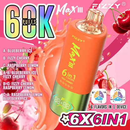 Fizzy Max III 6en1 60000 Puffs Vape Desechable