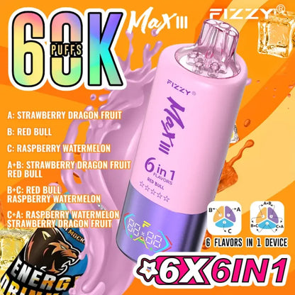Fizzy Max III 6en1 60000 Puffs Vape Desechable