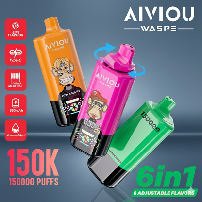WASPE 150000puffs AIVIOU | 6 en 1