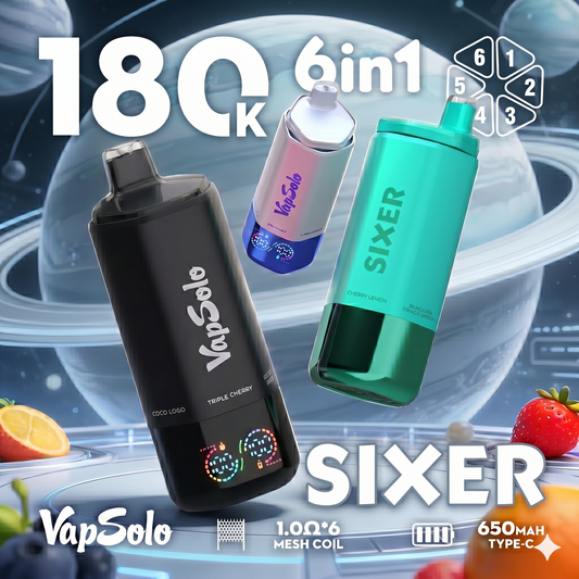 VAPSOLO SIXER 180k | 6 sabores en 1
