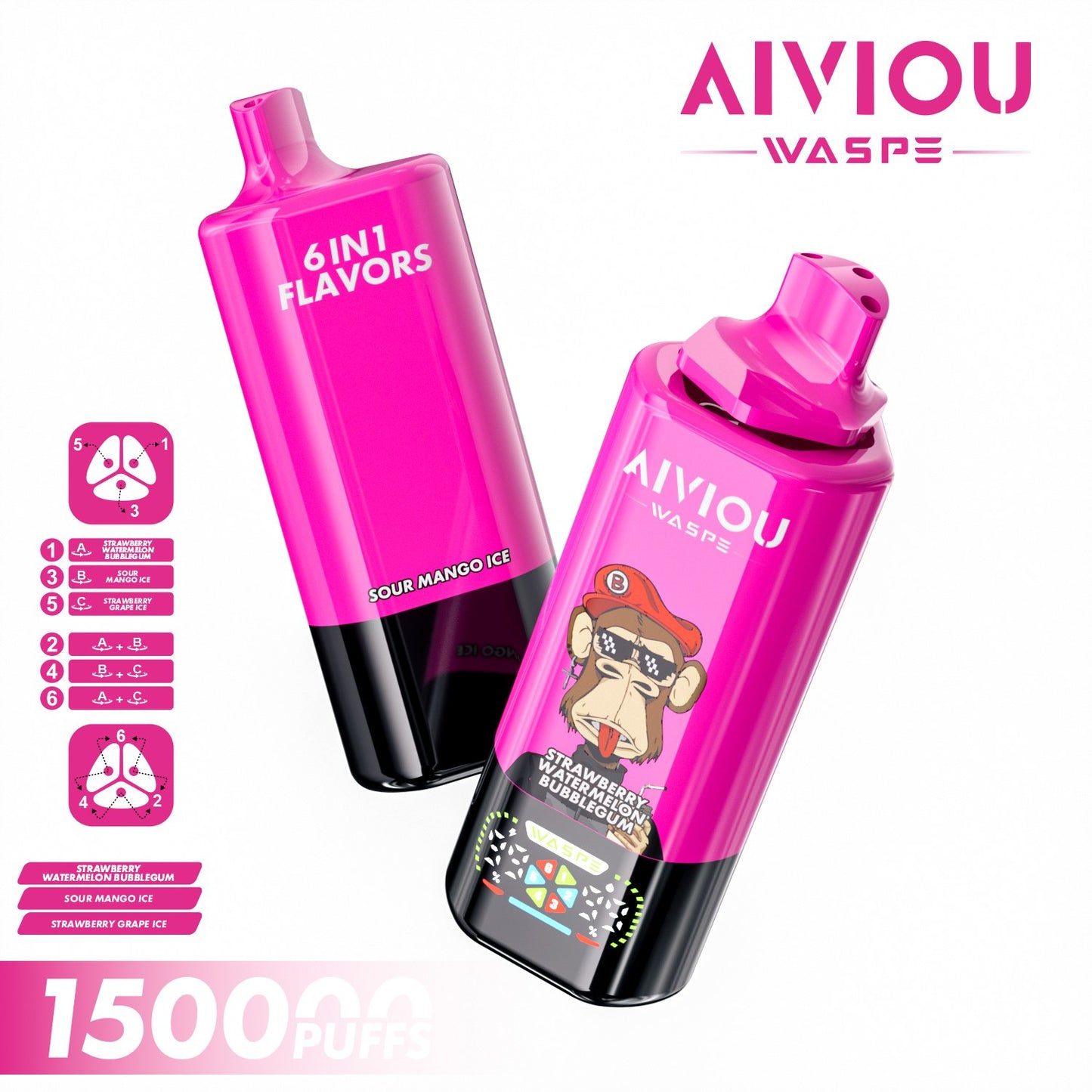 WASPE 150000puffs AIVIOU | 6 en 1
