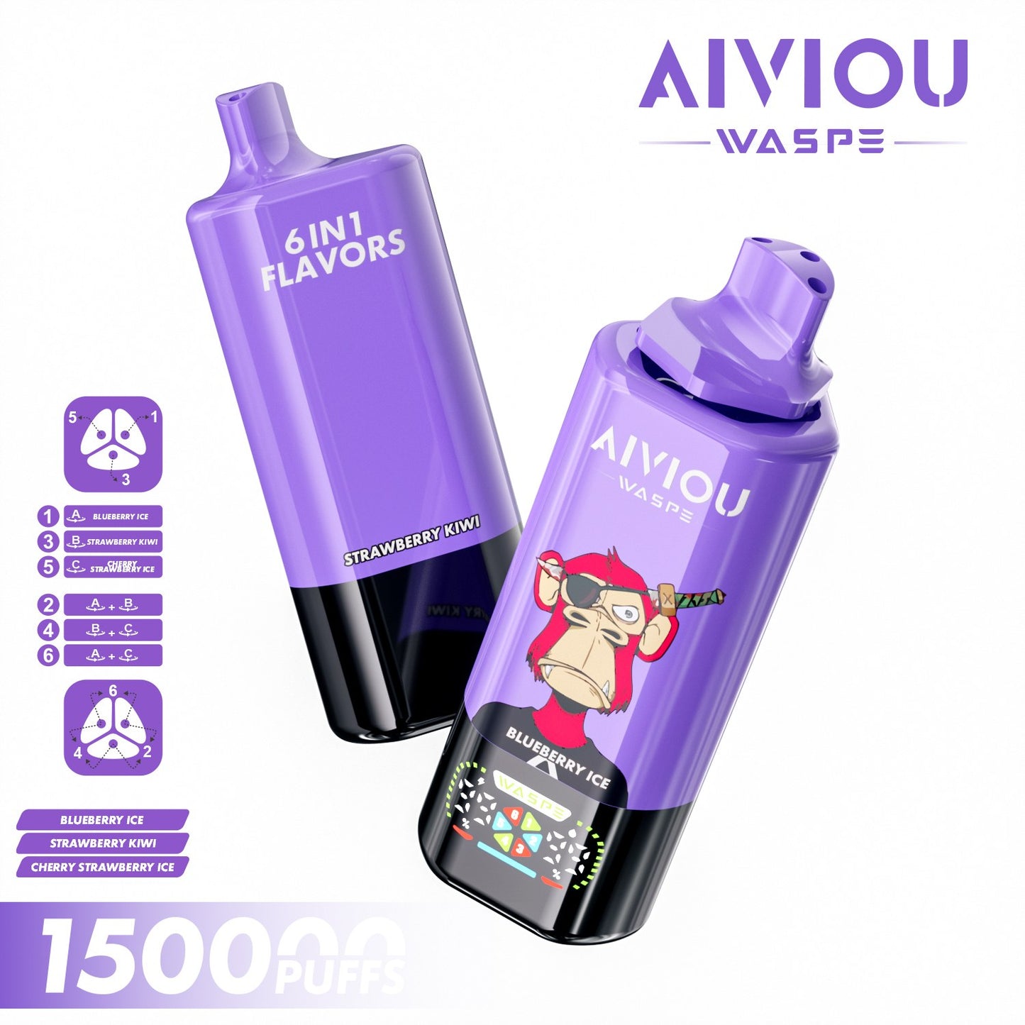 WASPE 150000puffs AIVIOU | 6 en 1