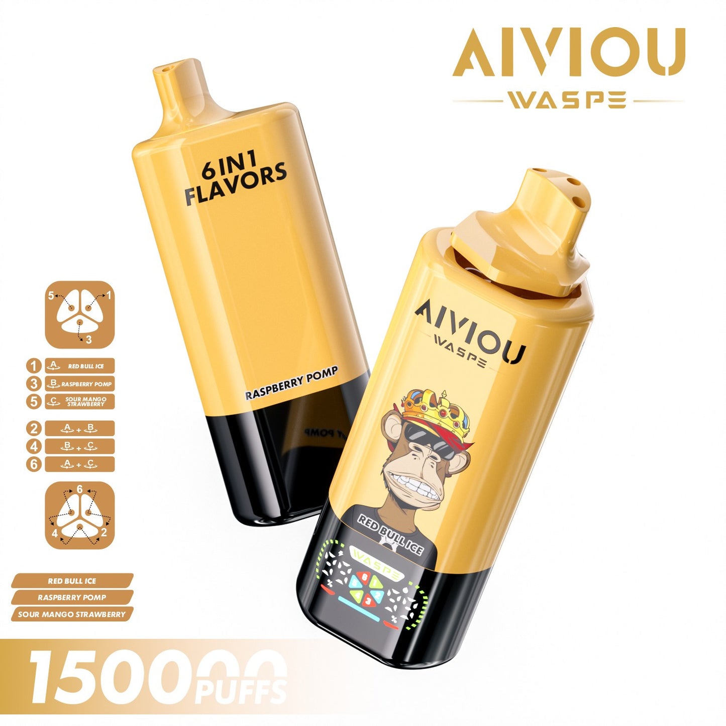 WASPE 150000puffs AIVIOU | 6 en 1