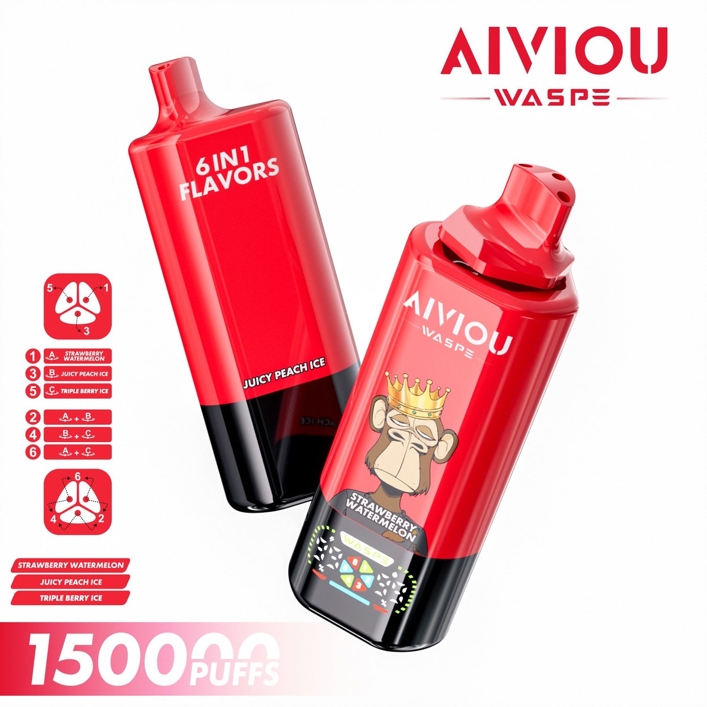 WASPE 150000puffs AIVIOU | 6 en 1