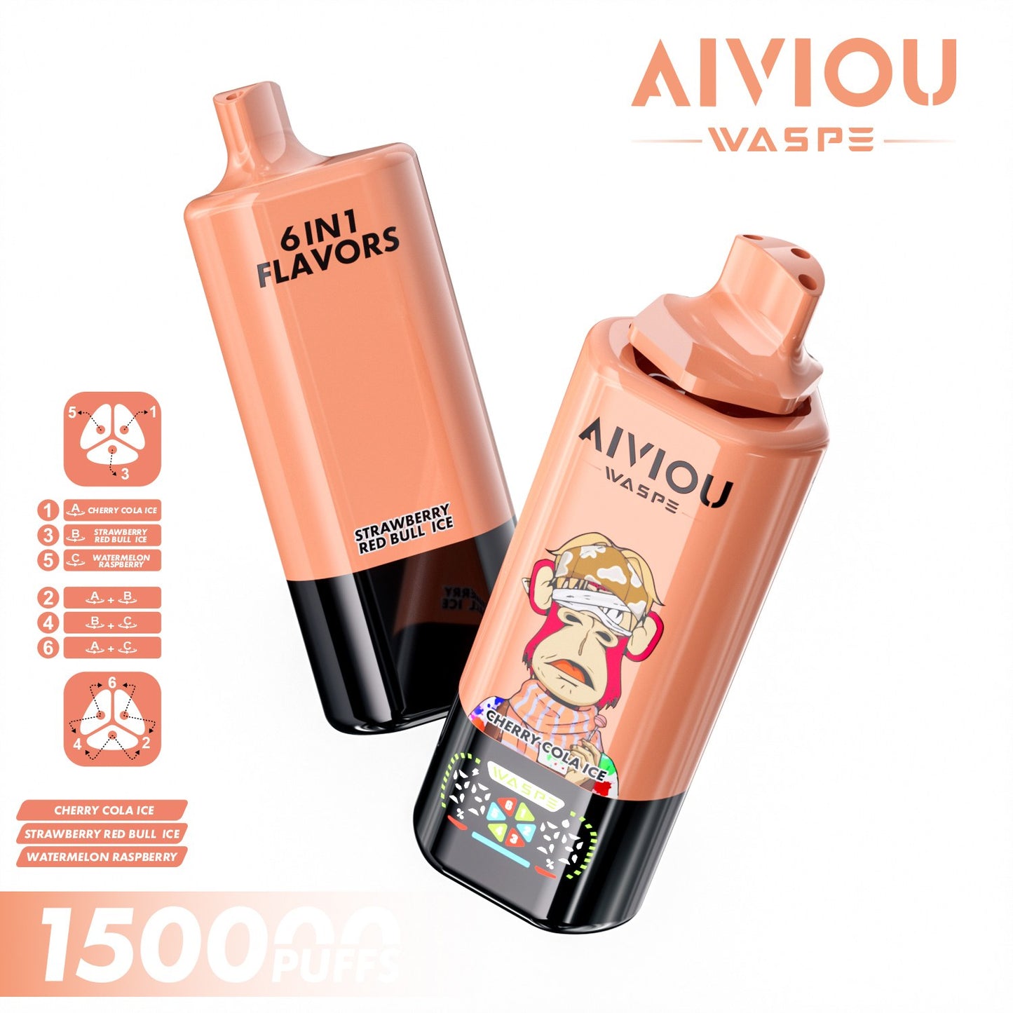 WASPE 150000puffs AIVIOU | 6 en 1