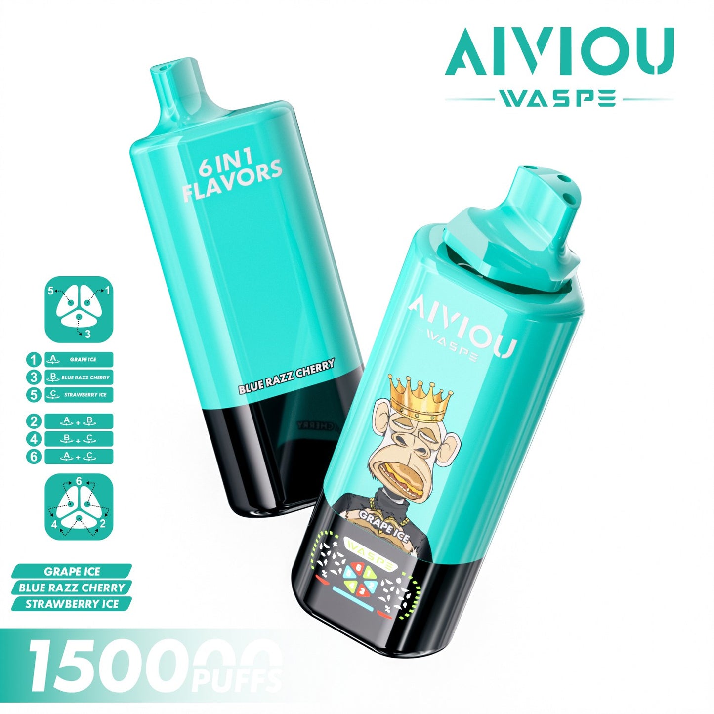 WASPE 150000puffs AIVIOU | 6 en 1