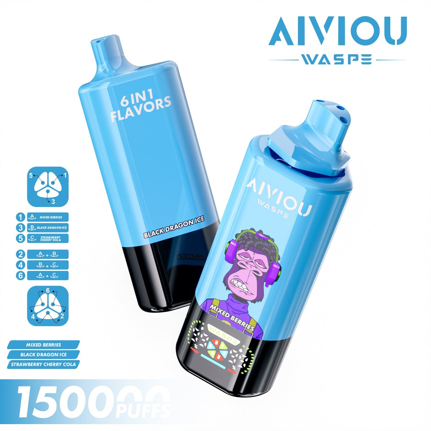 WASPE 150000puffs AIVIOU | 6 en 1