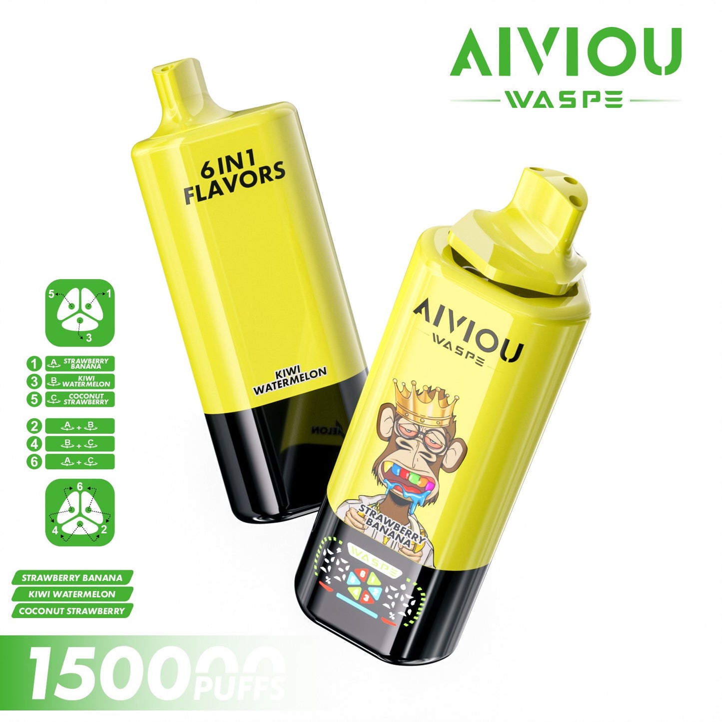 WASPE 150000puffs AIVIOU | 6 en 1