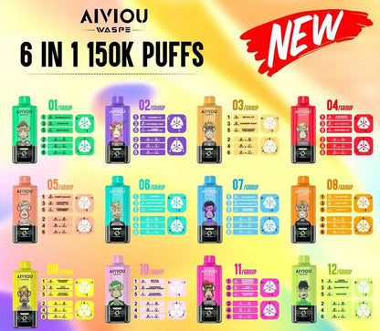 WASPE 150000puffs AIVIOU | 6 en 1