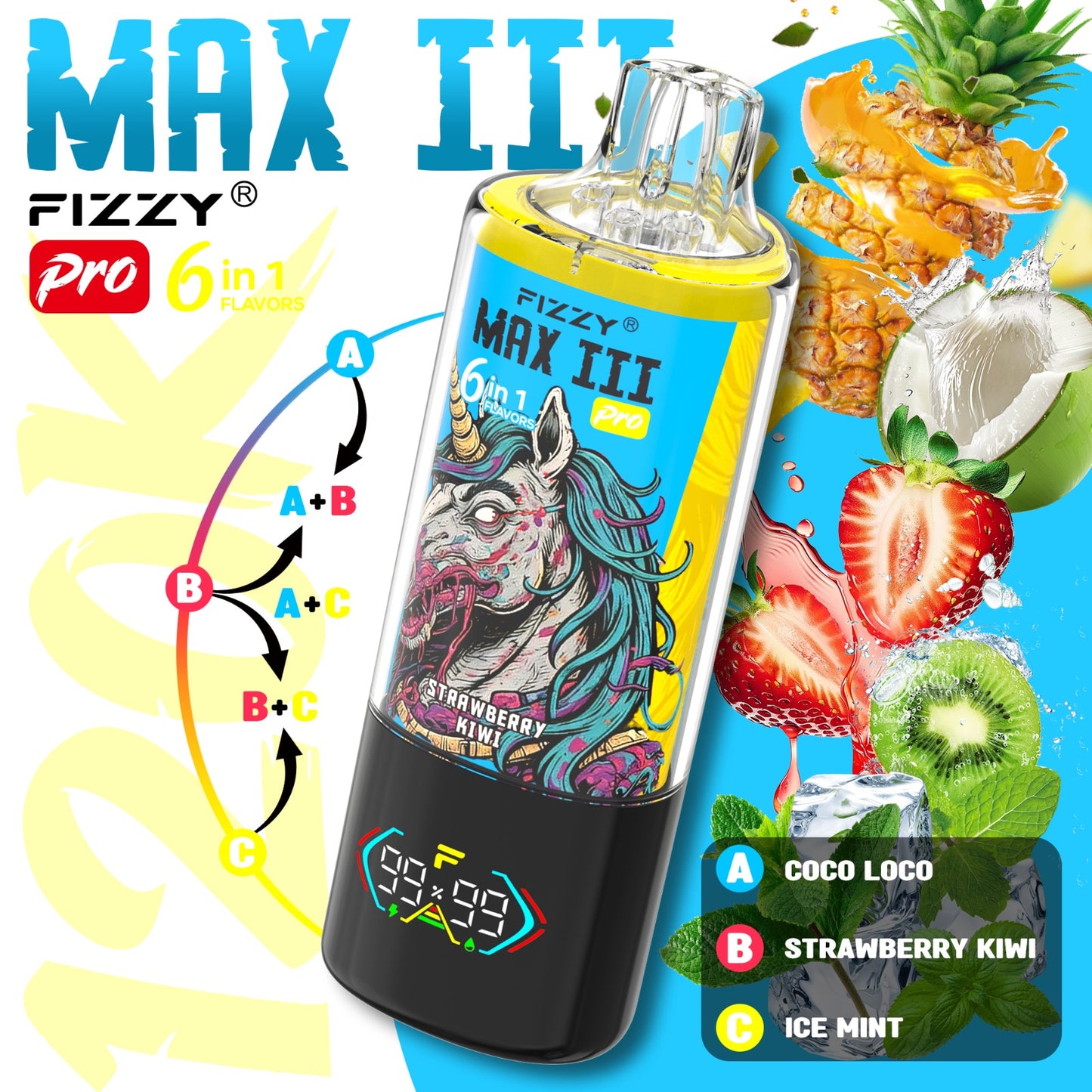 FIZZY MAX III 6en1 120000 Puffs | 6 sabores