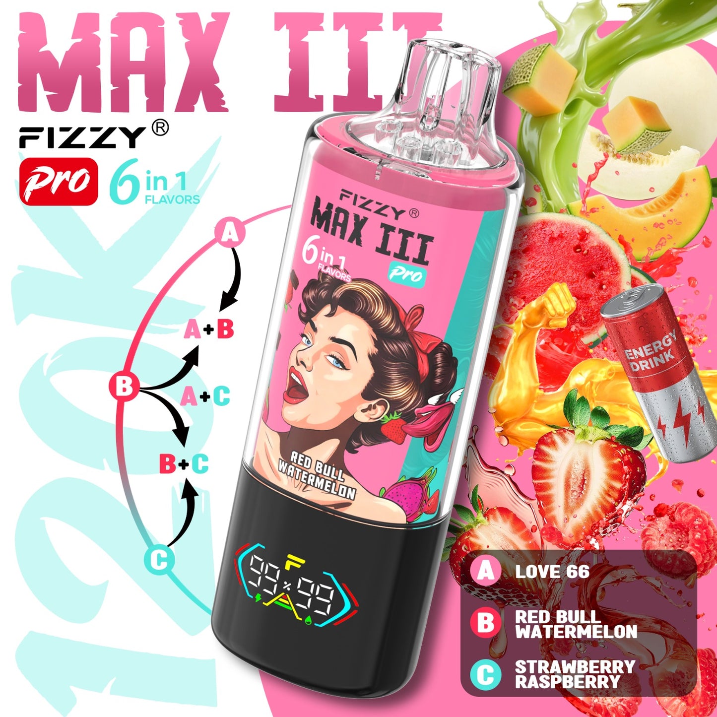 FIZZY MAX III 6en1 120000 Puffs | 6 sabores