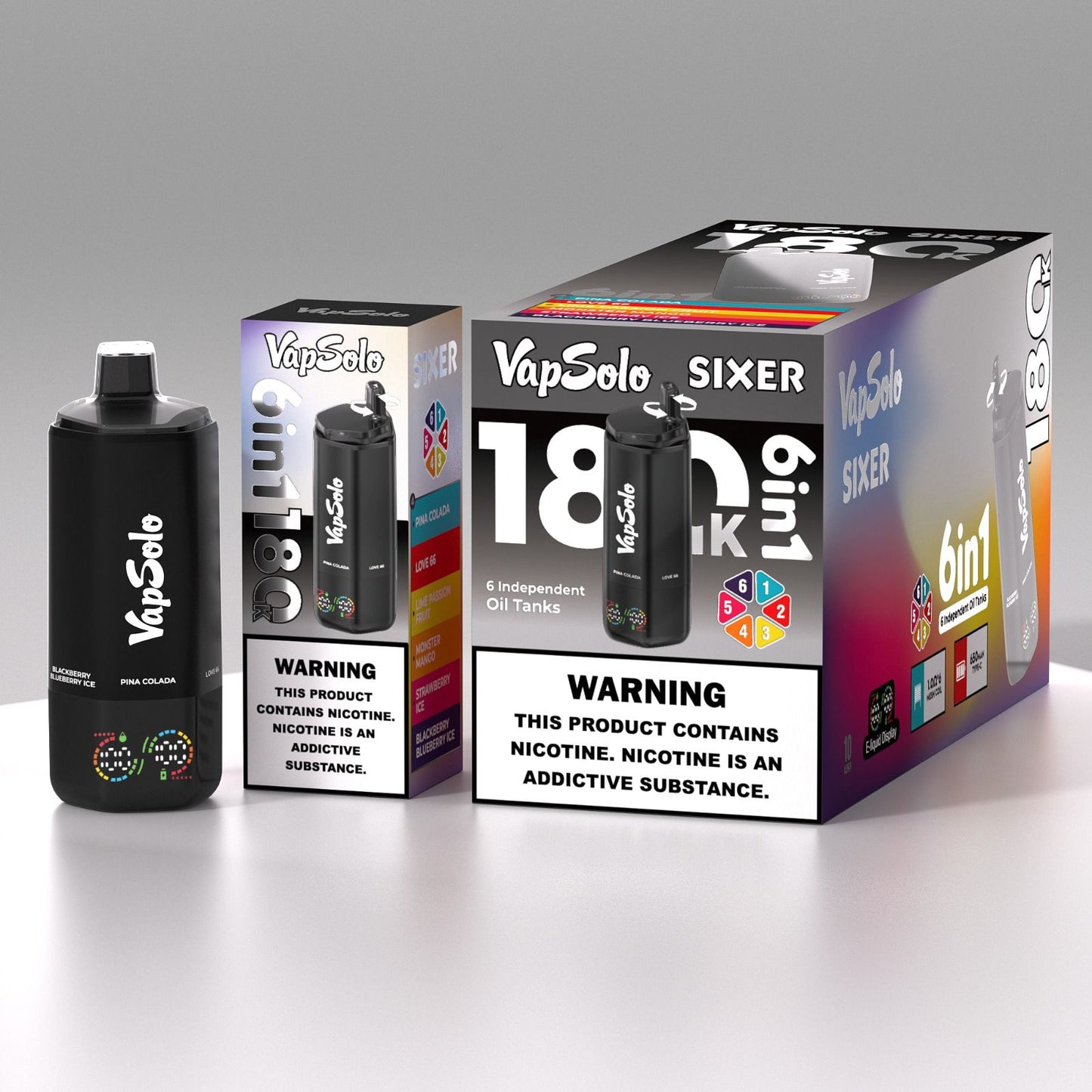 VAPSOLO SIXER 180k | 6 sabores en 1