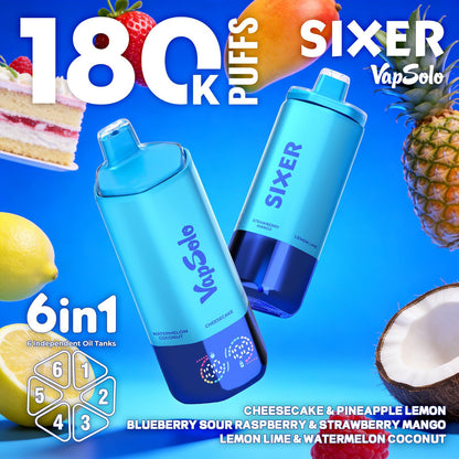 VAPSOLO SIXER 180k | 6 sabores en 1