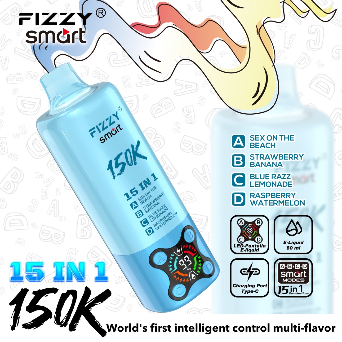 FIZZY SMART 150K | 15 sabores en 1