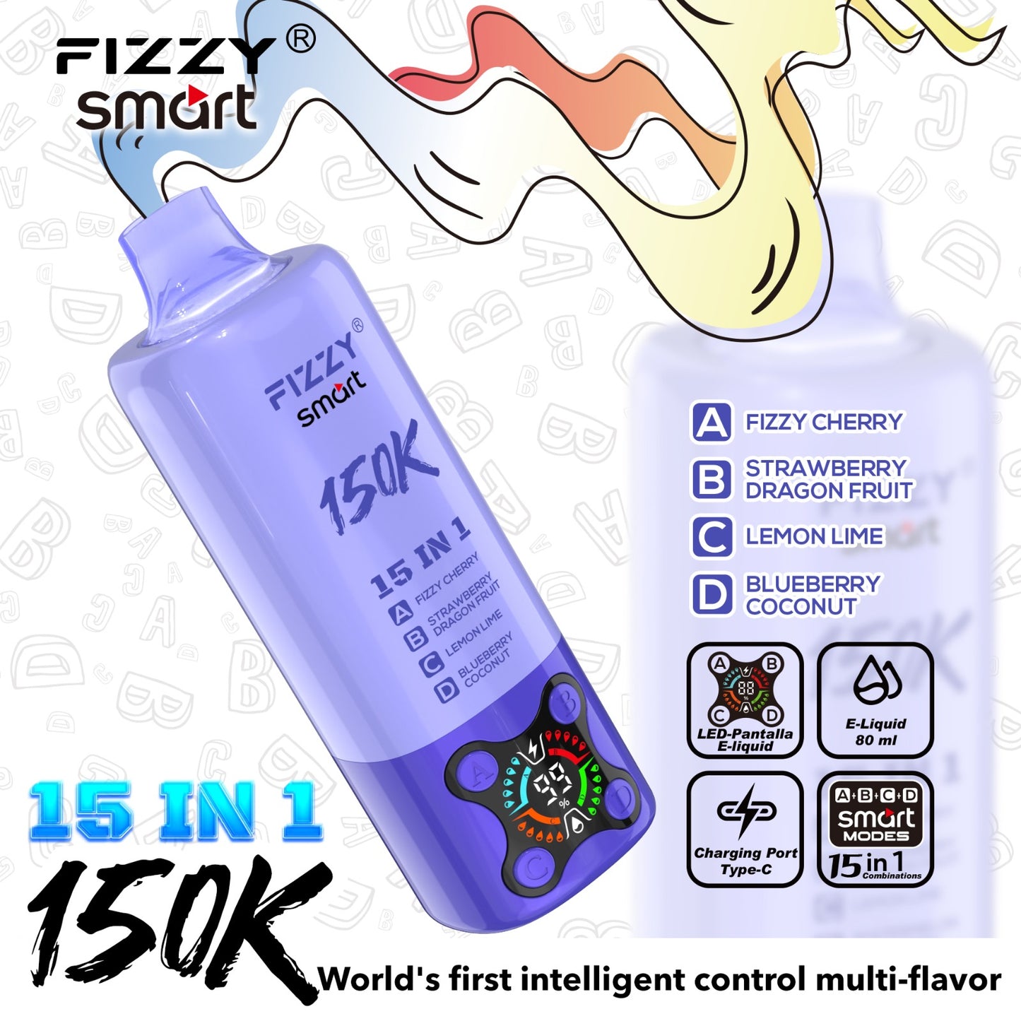 FIZZY SMART 150K | 15 sabores en 1