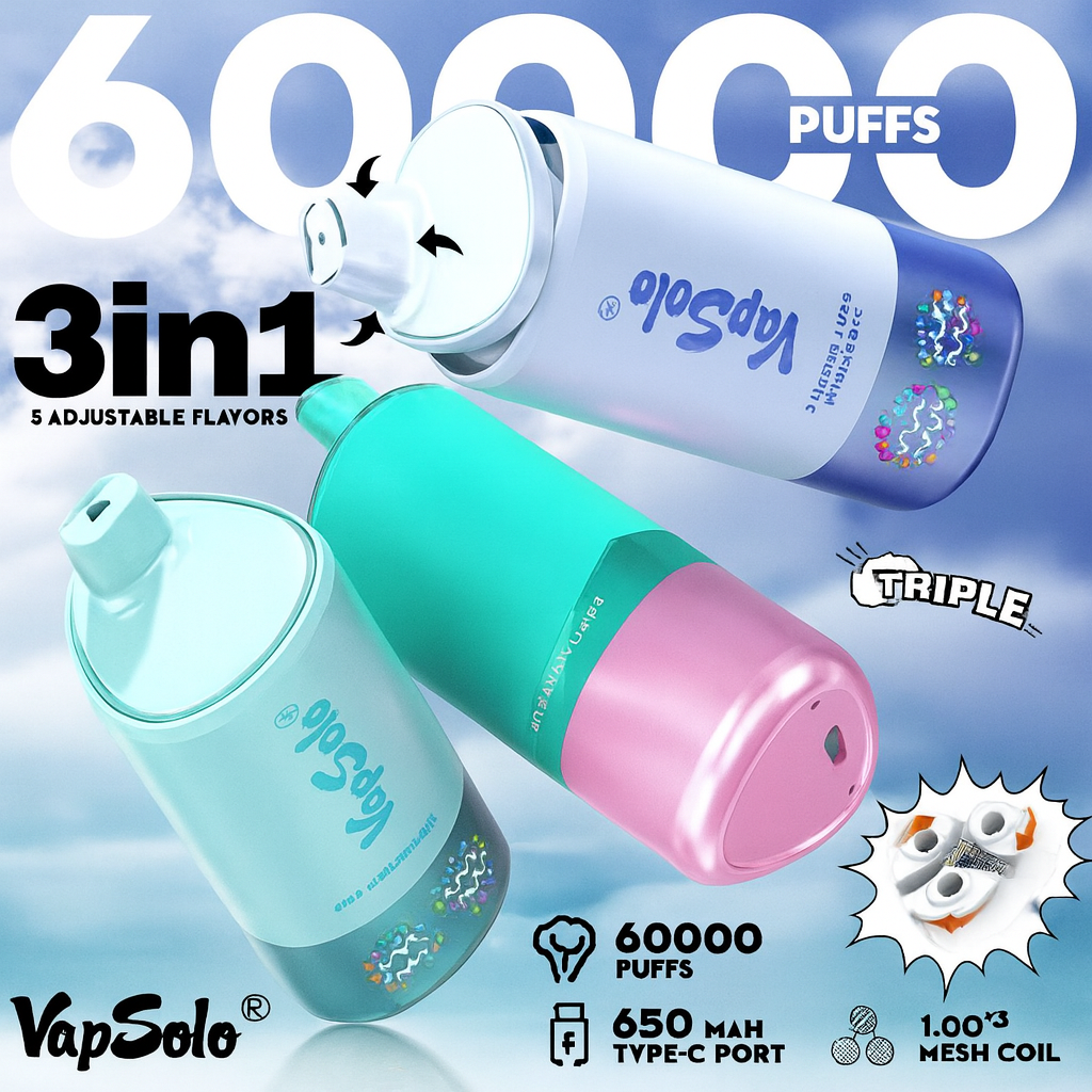 Vapsolo Triple 3en1 60000 Puffs Vape Desechable