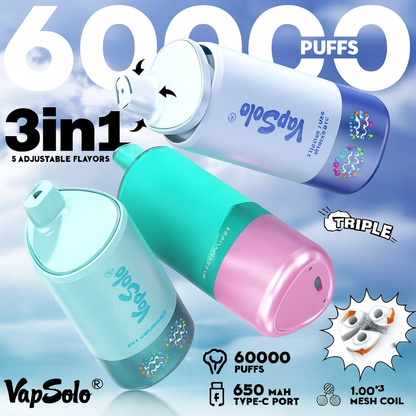 Vapsolo Triple 3en1 60000 Puffs Vape Desechable