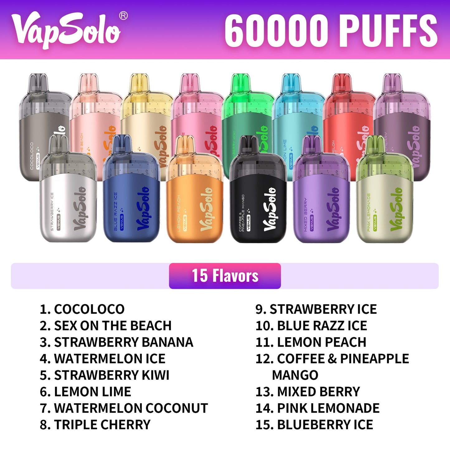 VAPSOLO VENUS 60000 puffs