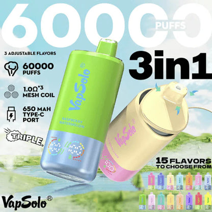 Vapsolo Triple 3en1 60000 Puffs Vape Desechable